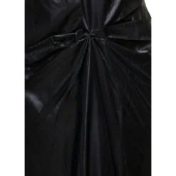 Maison Margiela Black Poly Ruched Midi Dress In Polyester Woman -ITALIST SHOP d61e07dd32b920d715629eca03156f4b