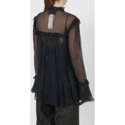 Gucci Silk Chiffon Ruffle Shirt -ITALIST SHOP d68c7c3cae3f3ec6867cfdd77196920d