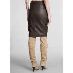 Bertille Skirt In Brown Leather -ITALIST SHOP d8dc8e0221ce512a14451dfea2560da5