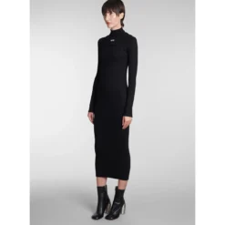Off-White Dress In Black Cotton -ITALIST SHOP db19ede4f7908eb6ddb8416223e4bb92