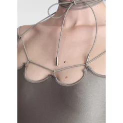 Lyna Dress In Beige Lycra -ITALIST SHOP ddd02c652a2b18287a4d86ab04eef25d