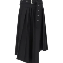 Off-White Pleated Midi Skirt
