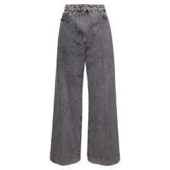 Etro Grey Bootcut Jeans With Pagasus Patch In Cotton Denim Woman