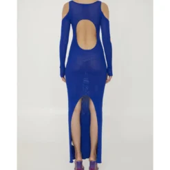 Off-White Cut-out Net Long Dress -ITALIST SHOP e7951865c941ad1e5e2e4cbb42bac938