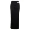 Dolce & Gabbana Black Long Smoking Skirt With Logo Patch In Acetate Blend Woman