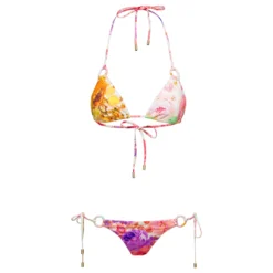 Zimmermann 'raide' Multicolor Bikini With Floreal Print And Rings In Stretch Polyamide Woman