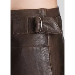 Bertille Skirt In Brown Leather -ITALIST SHOP efd508d407b57cbd5e470206dd859664