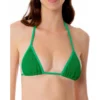 MC2 Saint Barth Woman Green Crinkle Triangle Top Swimsuit -ITALIST SHOP f127ff5f29a30947e54ea6866723910d
