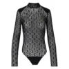 Elisabetta Franchi Black Monogram Bodysuit