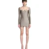 Lyna Dress In Beige Lycra -ITALIST SHOP f297be2c5a30ce9da9bb12c6e2b0cdbd