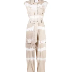 STELLA MCCARTNEY Tie-dye Belted Denim Jumpsuit