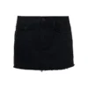 Balenciaga Black Miniskirt With Raw-cut Hem In Cotton Woman