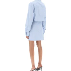Off-White Striped-poplin Mini Shirt Dress -ITALIST SHOP f72eb047a0a17a0cf483895964481588
