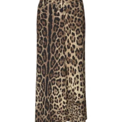 Dolce & Gabbana Leopard Print Jersey Midi Skirt